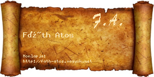 Fáth Atos névjegykártya